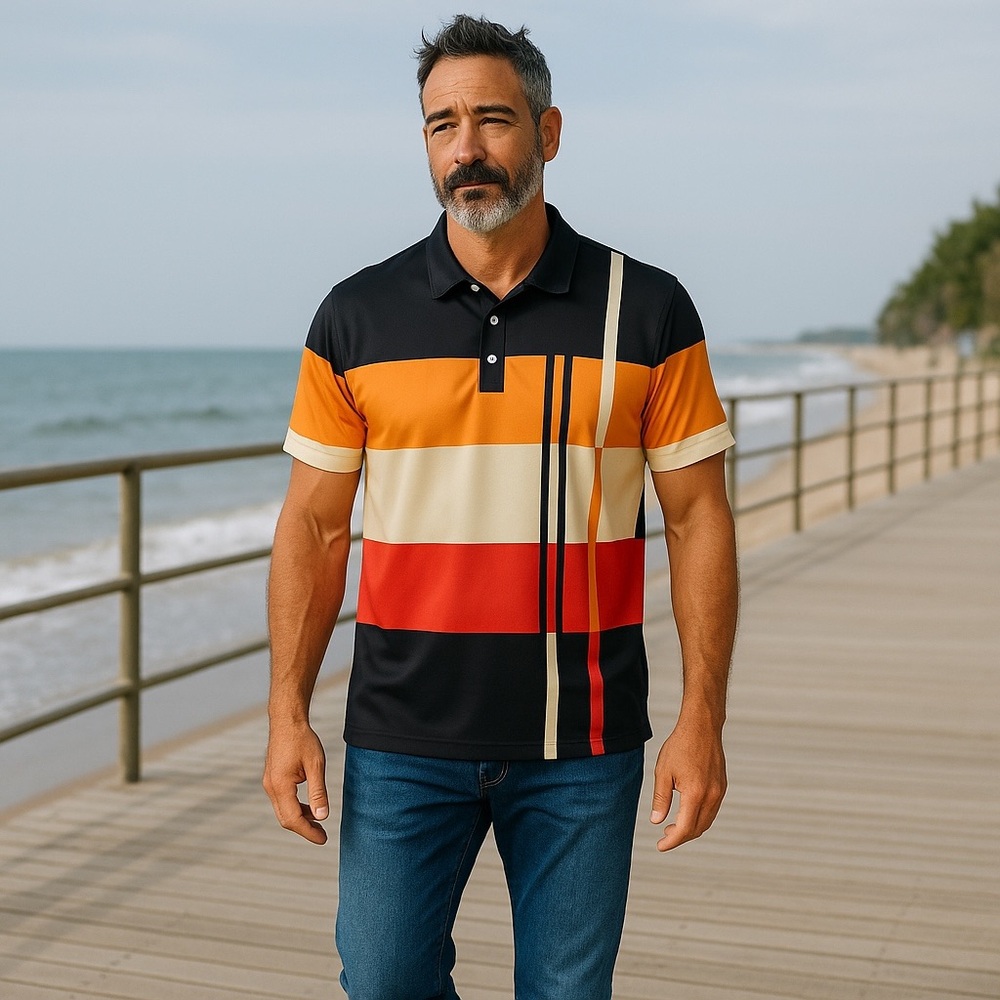 Set Of 3 Mens XXL Colorblock Polo Shirts SS 3 Button Collars  Golf Casual Travel